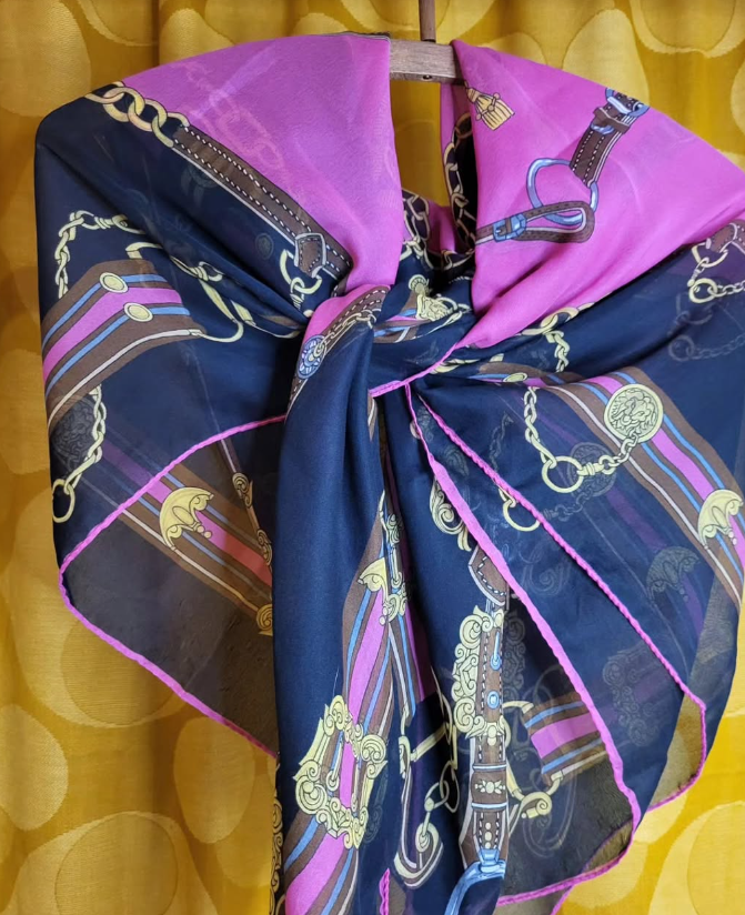 Vintage Chiffon Square Scarf